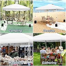WEIZE Pop up Canopy Tent 10x10ft, 1-Button Push