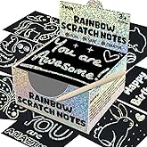 ZMLM Easter Basket Stuffers for Kids，165 Rainbow Scratch Paper Art Notes: Easter Crafts for Kids Ages 4-8, Gifts Girls Boys Toys Classroom Prizes for Students School Activity(Silver)