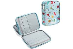 QZLKNIT Knitting Needle Case, Portable Crochet Needle Case, Travel Organizer Storage Bag for Knitting Needles and Other Accessories (Bag Only)