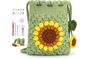 Fedmut Crochet Kit for Beginners - Phonebag Crochet Starter Kit with Video Tutorials and Yarns, Hook, Accessories for Adult Knitting Craft DIY