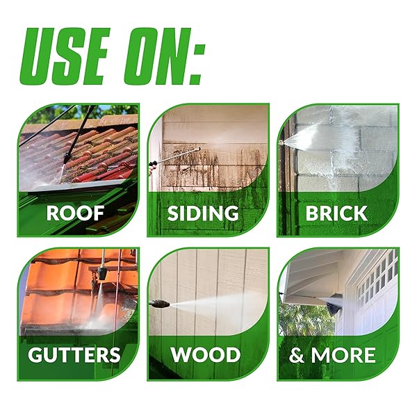 OXY SOLVE HOUSE AND SIDING PRESSURE WASHER CLEANER – REMOVES STAINS FROM MOLD & MILDEW ON VINYL, ALUMINUM, WOOD, BRICK, STUCCO – CONCENTRATE 1 GAL.