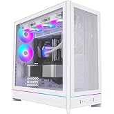 MONTECH HS01 High Airflow ATX PC Case, Reversible, Back-Connect, White | 420mm GPU Support, 360mm Radiator Support, USB-C, Chimney Airflow, Tool-Free Panels, Vertical GPU Mount Support
