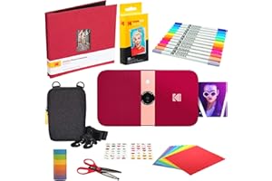 KODAK Smile Instant Print Digital Camera (Red) Scrapbook Kit with Soft Case
