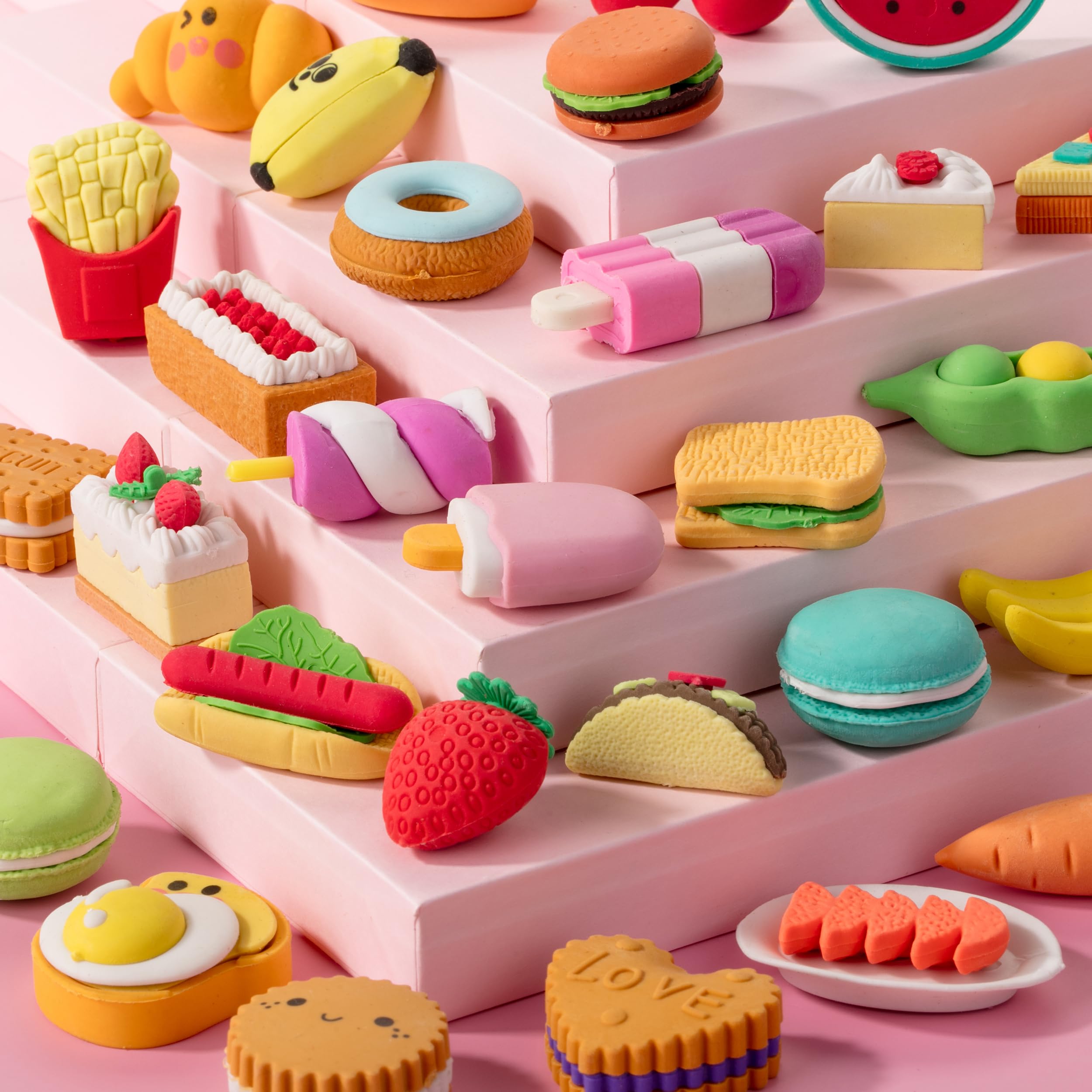 Mr. Pen- Food Erasers, 30Pcs, Take Apart Erasers, Fun Eraser for Kids, Food Eraser for Kids