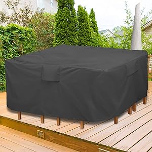 GARDRIT Upgraded Patio Furniture Covers, 100% Waterproof Square Patio Table Cover, 54