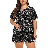 ForHailey Plus Size Pajamas Set Summer 2 Piece Pjs Sets Tie Dye Loungewear Short Sleeve Sleepwear 1X-5X