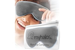 MyHalos® Heated Eye Mask for Dry Eyes - Steam Warm Compress for Eyes - Remove Styes, Chalazion Therapy Warming and Heating Pad Hot Compress - Moist Heat Mask for Blepharitis & MGD
