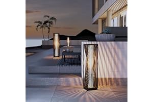 Solar Yard Outdoor Solar Floor Lamp Resin Wicker Solar Light Outdoor Waterproof for Yard, Garden, Pathway, Deck, Dazzle Dance