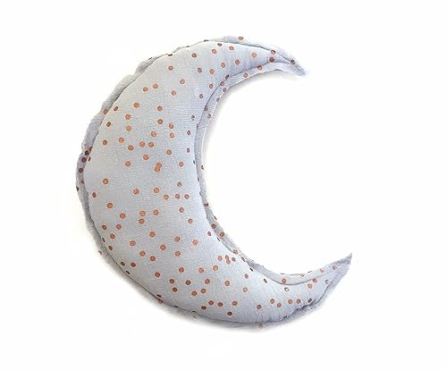 Amazon Com Crescent Moon Shaped Grey Cotton Pillow Gold Speckled