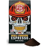 Fire Department Coffee Skull-Crushing Espresso Ground Coffee - 12 oz | Gives Back to Firefighters - Dark Roast - Roasted in the USA - Veteran Owned