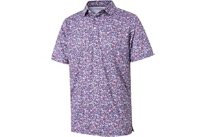 M MAELREG Men's Golf Polo Shirts Short Sleeve Striped Performance Moisture Wicking Dry Fit Golf Shirts for Men