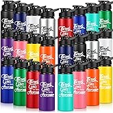 Tanlade 24 Pack Staff Employee Appreciation Gifts 20oz Valentine Aluminum Water Bottles Bulk Thank You for Being Awesome Bottles with Snap Lid Thank You Gift for Coworkers Team Teacher(Multicolor)