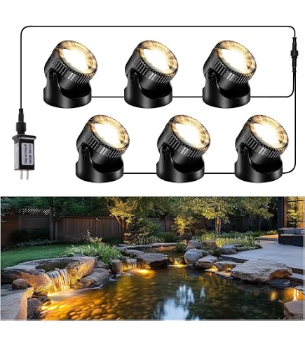 GZKANFUL 10 LED RGB Pond Lights – Underwater Colored Fountain Spotlights, IP68 Waterproof, 180° Adjustable, Remote Control, For Garden Pool Aquarium