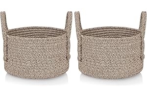 CubesLand Small Woven Storage Basket Set,Empty Decor Gift Basket,Baby Basket for Nursery,Pet Toy Cute Basket for Organizing,Shelf Closet Basket Bin,Halloween basket,Christmas Basket- 9.5x5.51