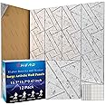 12 Pack Large Soundproof Wall Panels, 15.7 x 15.7 x 0.47 in Sound Proof Foam Panels for Walls, 1.2lb/ft³ High Density, Thicker 0.47in, Large Size Acoustic Panels, Sound Dampening Panels Gray