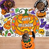 Halloween Crafts for Kids - Halloween Giant Coloring Tablecloth/Poster | 30 x 72 Inches Jumbo Coloring Banner Kids Halloween Games Activities Party Favors Supplies