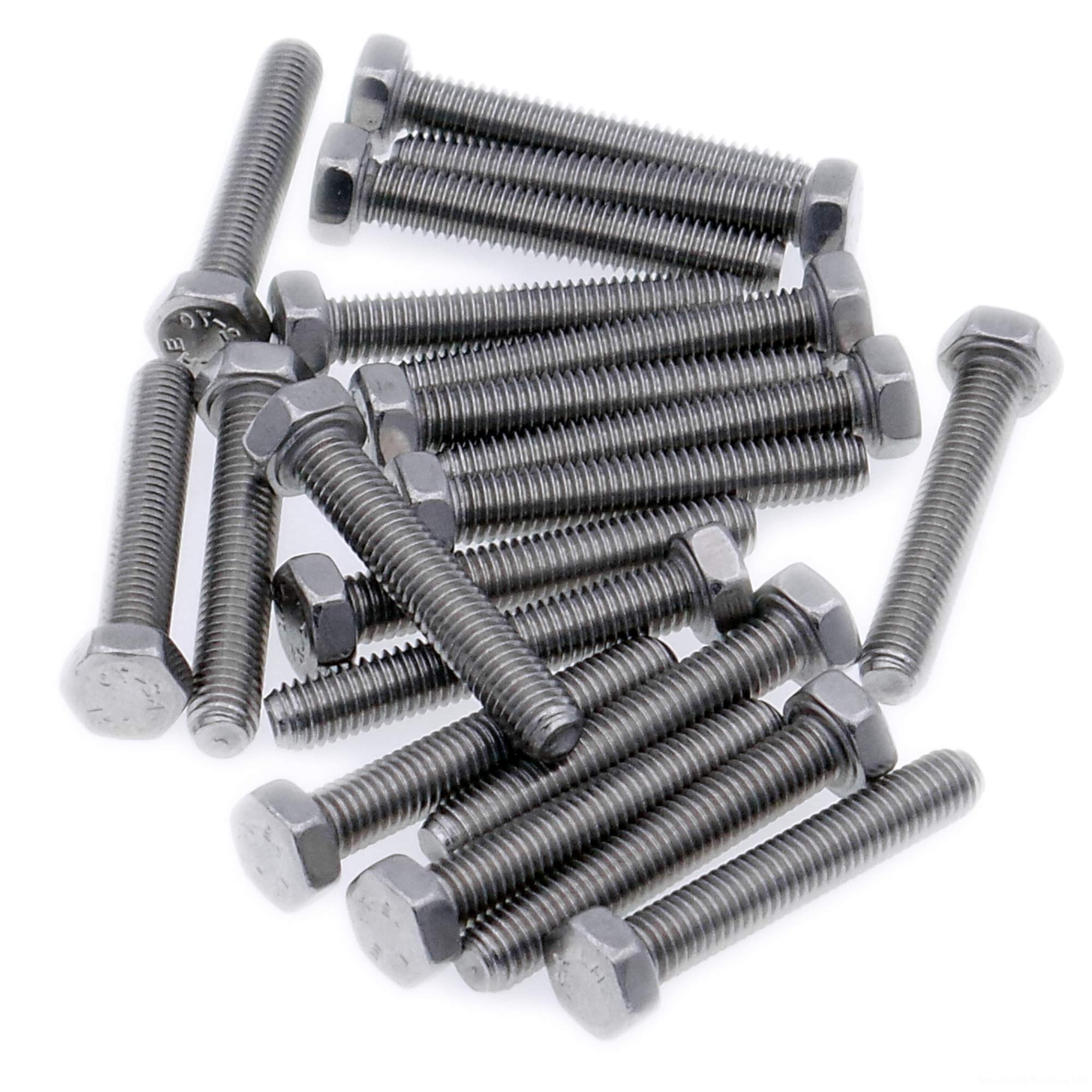 M4 (4mm x 50mm) Hex Bolt (Fully Threaded Setscrew) - Stainless Steel (A2) (Pack of 20)