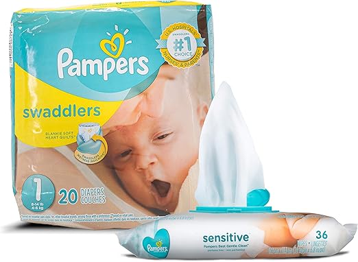 20 pack of pampers swaddlers size 1