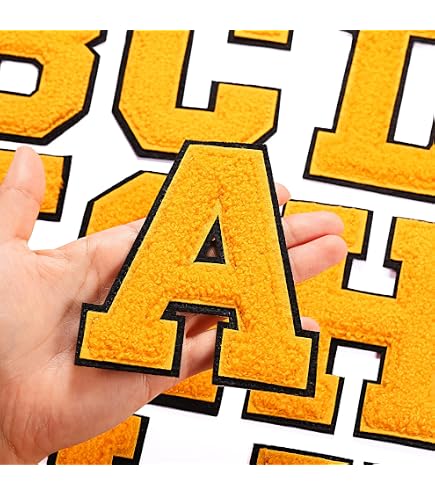 Letter Y Chenille Iron-On Patch - 4.5" Golden Yellow/Black Varsity Alphabet For Jackets & Bags - View #7
