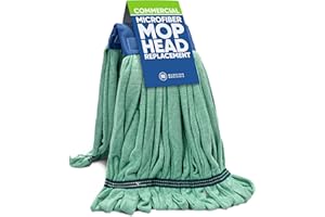 MICROFIBER WHOLESALE Commercial Mop Head Replacement – 1 Pack Large Green Microfiber Tube Mop (18 oz.) | Industrial Wet Mops | Washable Refill, Reusable, Heavy Duty, Looped End Mopheads | Hardwood, Concrete
