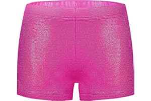 BYONEME Girls Dance Short for Gymnastics Athletic Shorts Sparkle Glitter Tumbling Bottoms