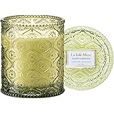LA JOLIE MUSE Starlit Golden Fir Scented Candle | Cedarwood, Patchouli & Fir Balsam | 6 oz Soy Wax | 40 Hours Clean Burn | Fresh Scent Candles for Home | Gift-Ready for Hosts & Gatherings