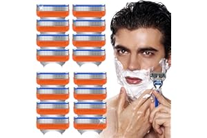 DXCOSOFI 16 PCS Razor Blade Shaving Razor Blade Refills for Fusion 5, Shavers for Men - Smooth Shaving Replacement Cartridges Value Pack