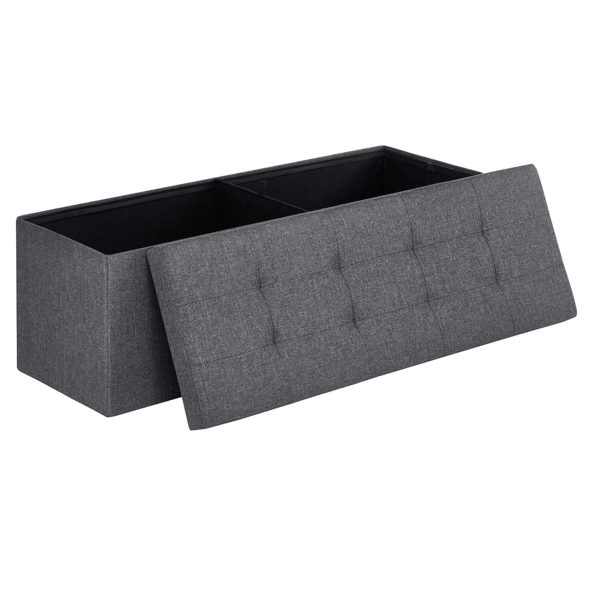 Photo 1 of ***DIRTY*** SONGMICS MAZIE Collection - 43 Inches Folding Storage Ottoman Bench, Ottoman Foot Rest, End of Bed Bench, Storage Chest, Load 660 lb, for Living Room, Bedroom, Entryway, Dark Gray ULSF77K