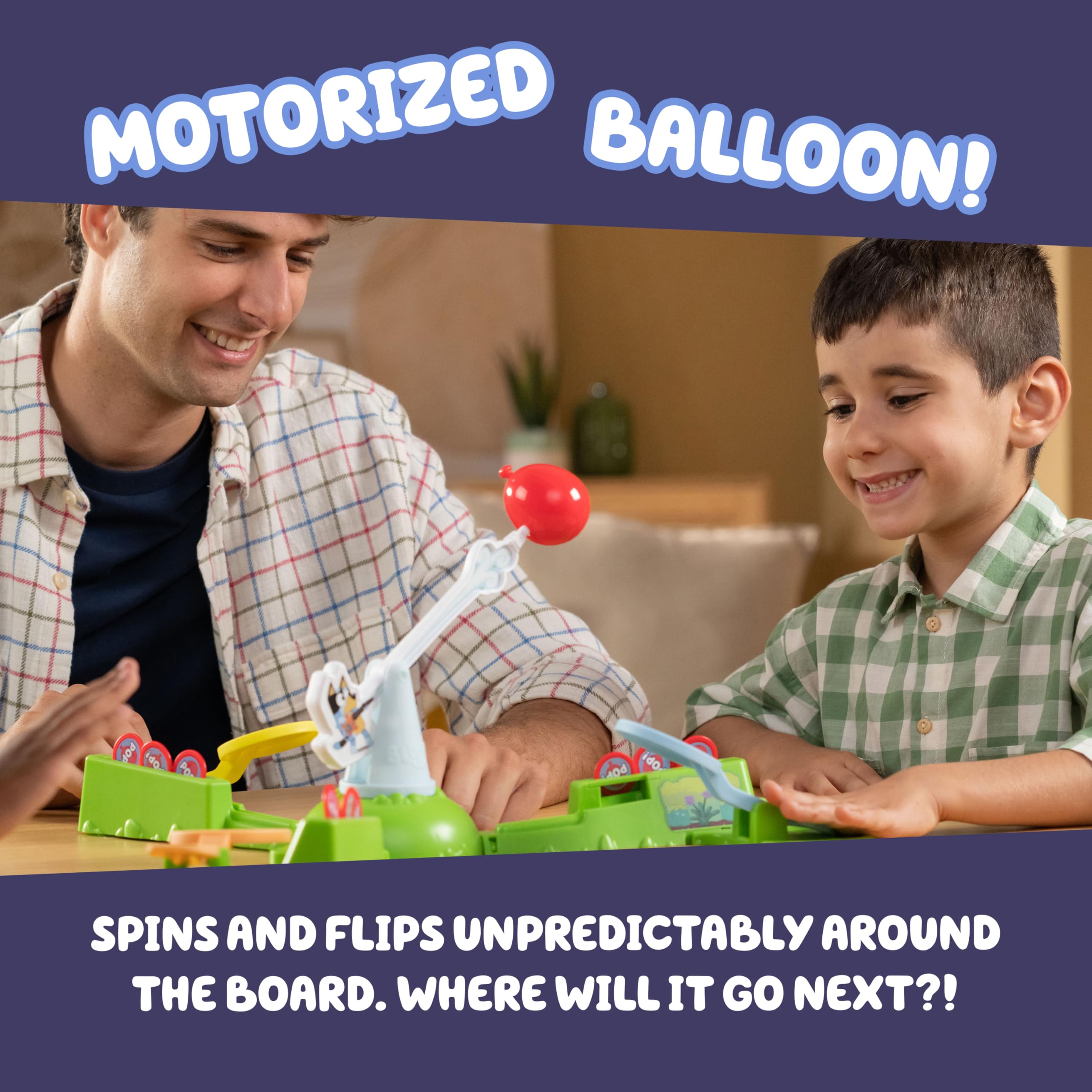 Bluey Keepy Uppy Game, Motorized Toddler Game with Bingo and Chilli Character Paddles, Games for 4+ Year Olds