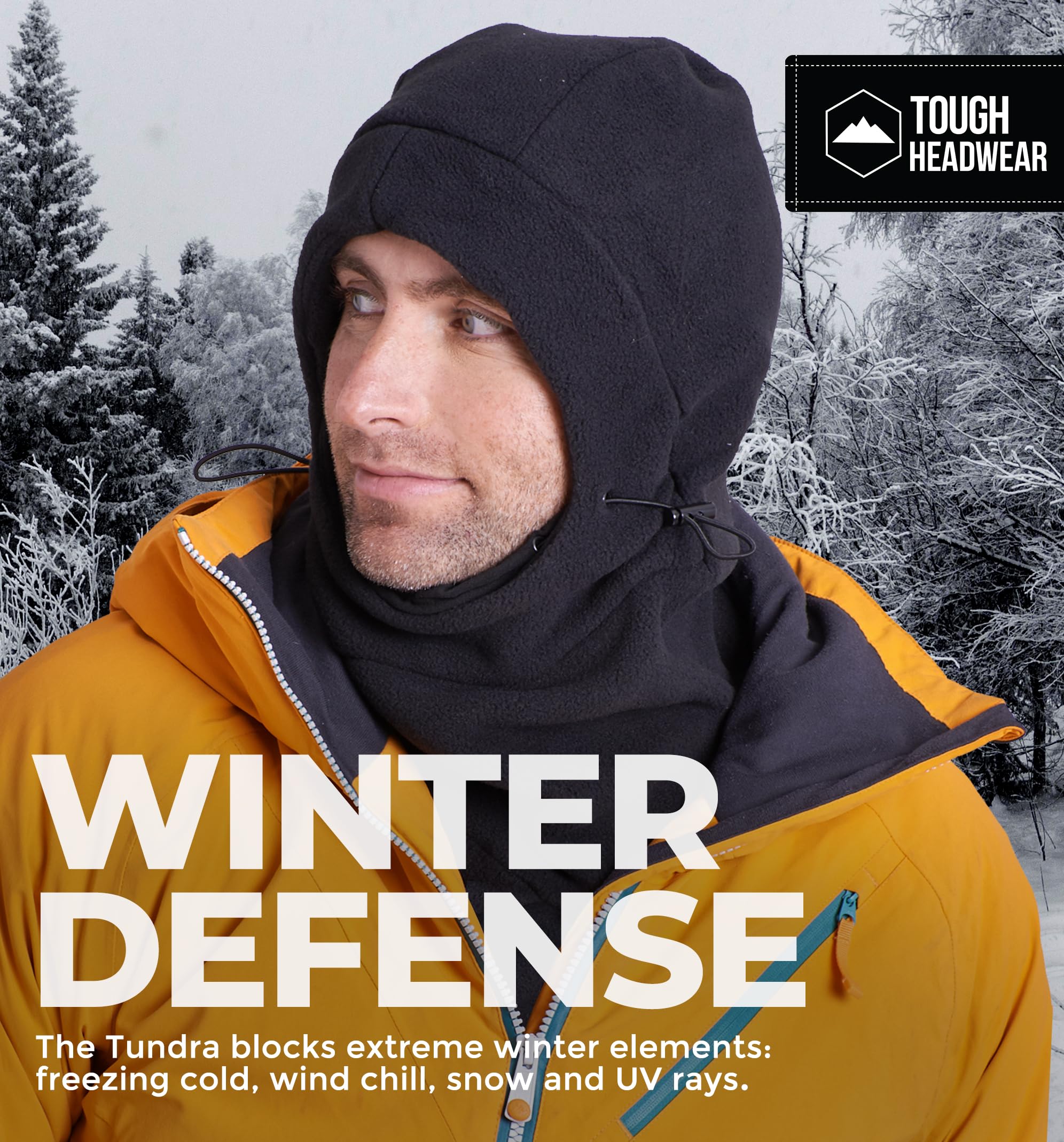 Tough Headwear Fleece Balaclava Ski Mask - Windproof Face Covering - Ski Mask for Cold Weather Gear - Winter Accessories