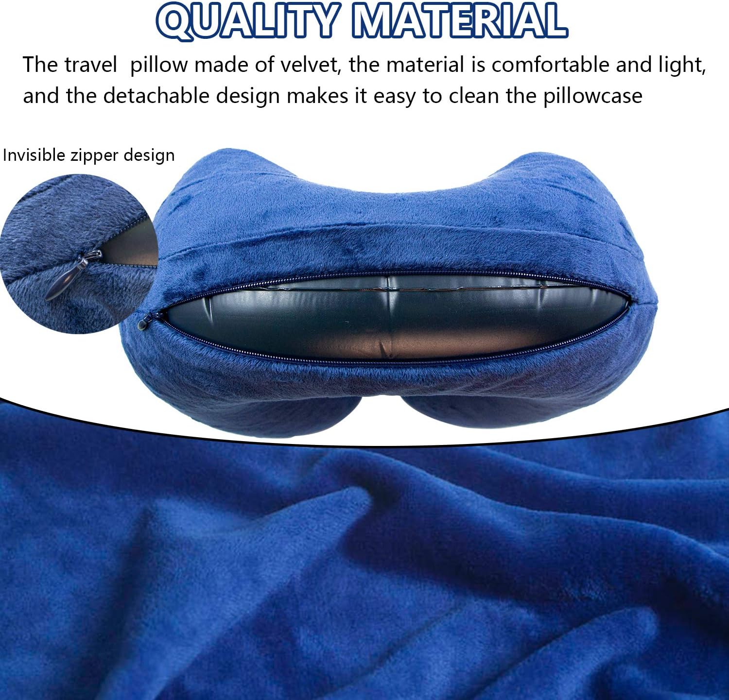 AUNEWSING Inflatable U-Shaped Travel Pillow for Airplane Folding Portable Neck Pillow for Office＆Home,with Eye Mask,Earplugs,and Storage Bag: Home & Kitchen