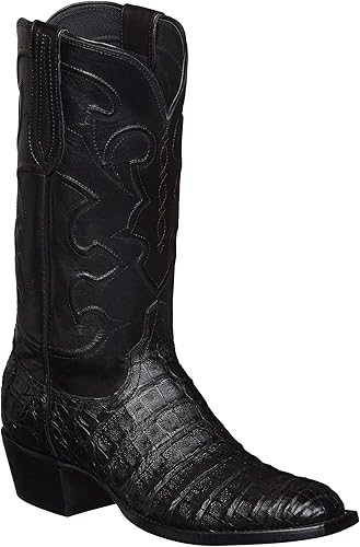 lucchese black crocodile cowboy boots