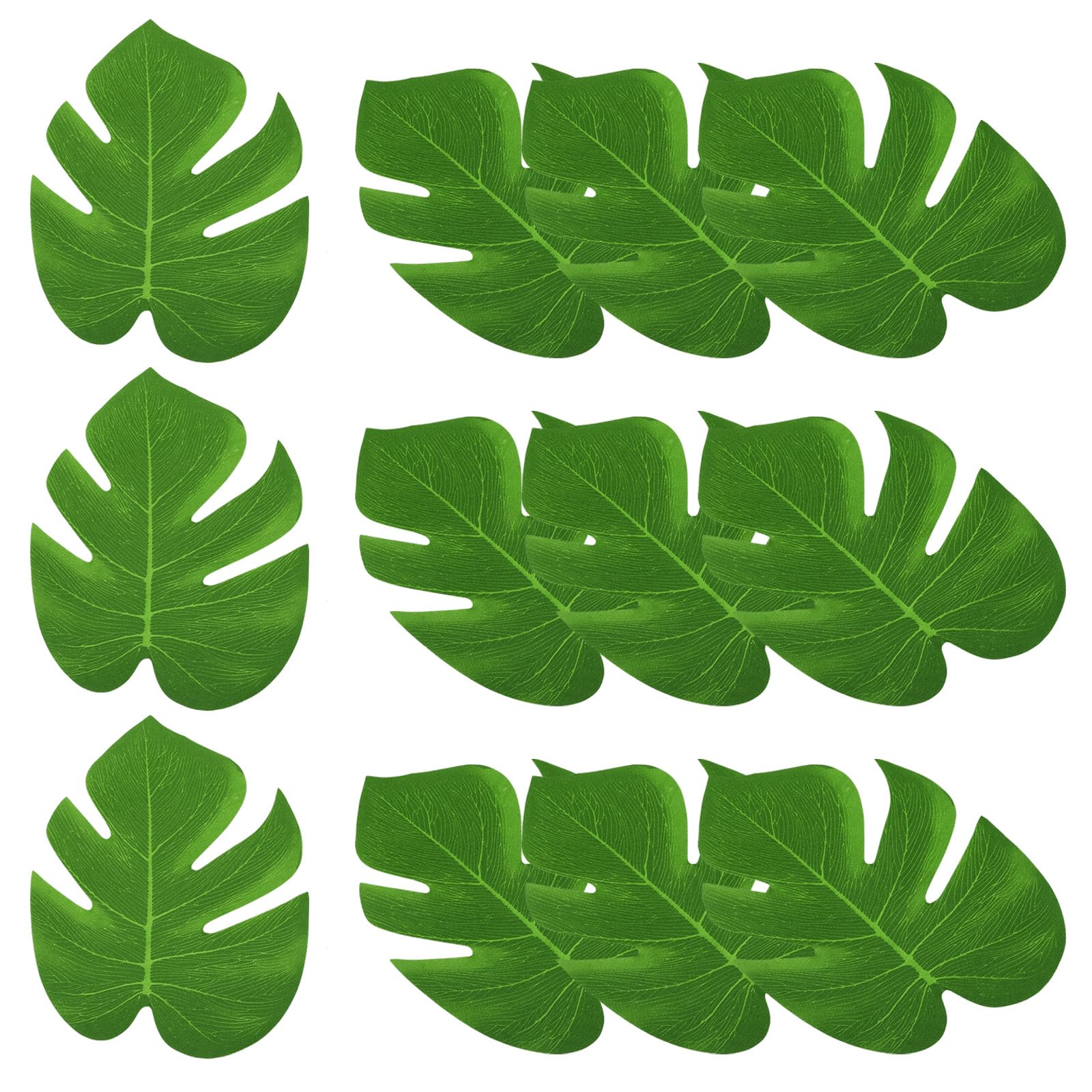 PATIKIL 5.5" Green Palm Leaves, 24 Pack Artificial Palm Leaves Faux Palm Fronds Fake Palm Leaf Simulation Tree Leaves for Home Hawaiian Jungle Beach Party, Style 17