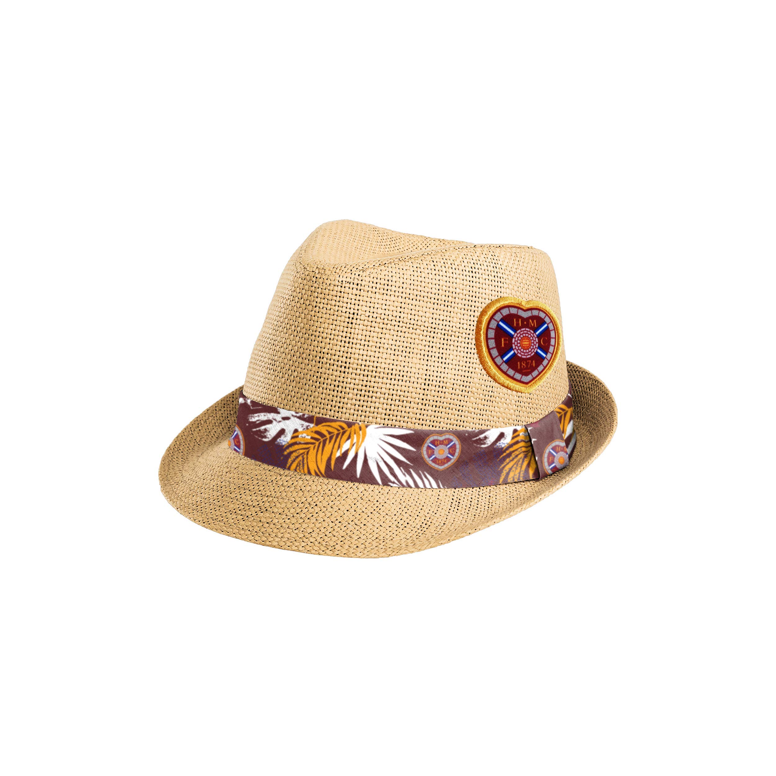 FOCO Official Heart of Midlothian FC Men's Football Trilby Straw Sun Hat