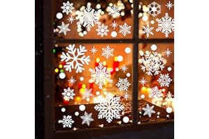 DHQH Christmas Snowflake Window Clings for Glass Windows, 3 Sheets Snowflakes Decorations Christmas Window Stickers for Party Holiday Office Winter Decorations