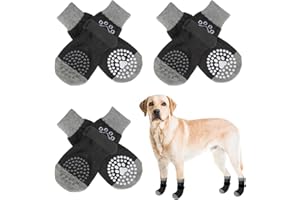 SCENEREAL Double Side Anti-Slip Dog Socks for Hot/Cold Pavement, Non-Slip Dog Shoes for Hardwood Floors to Stop Licking Paws, Slipping, Paw Protectors with Grippers