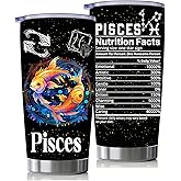 Pandance Pisces Constellation Tumblers, Astrology Fans Gifts for Men and Women, 20oz Stainless Steel Insulated Tumblers with Lid, Double Wall Vacuum Water Cups for Hot & Iced Coffee Drinks