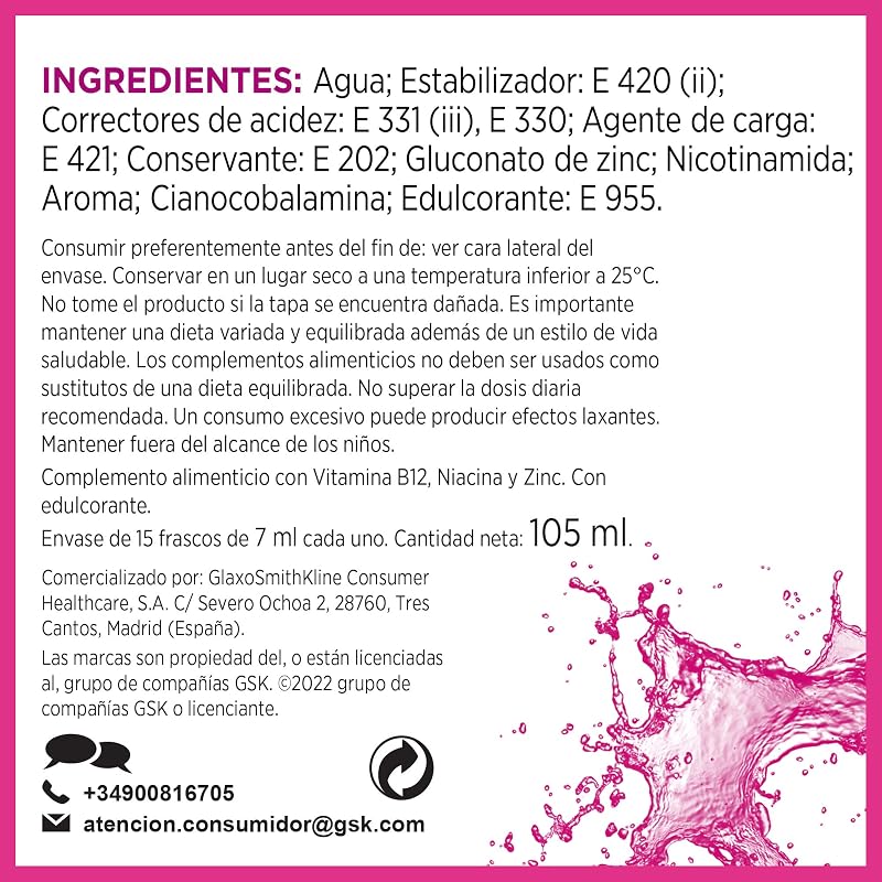 Energy & Vitality 50+, Suplemento Líquido, 30 Frascos