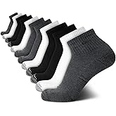 Calvin Klein Mens Quarter Socks - 12 Pack Soft Cushioned Athletic Performance Quarter Cut Ankle Socks for Men