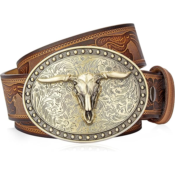 Lucky Brand Western Concho Belt Brown Leather Brass Engraved Buckle Large Lucky Brand Women main image 2