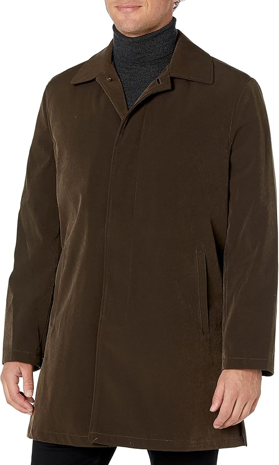 Haggar Men's Kildare Updated Classic Coat with Zip-Out Liner, Teak, Medium at Amazon Menâs 