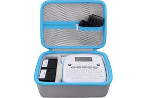 Baval Label Printer Case Compatible with Brother P-Touch PT-N20/PT-N25BT/PT-N25BTV3 Personal Desktop Label Maker(Gray Case,Blue Zipper)