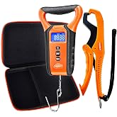FULGATI Fish Scale Floating Waterproof with Carry Case, Lip Gripper, 110 lb | Digital Fish Scale with Memory Storage &amp; Summation, Backlit LCD, Fishing Weighing Scale, 9" Lip Gripper, Ideal for Anglers.