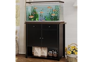 FACEKET Fish Tank Stand - Heavy Duty Wooden 40 Gallon Aquarium Stand with Storage Cabinet for Fish Tank Accessories - 770 LBS Capacity, 37"x19"x34.4"H