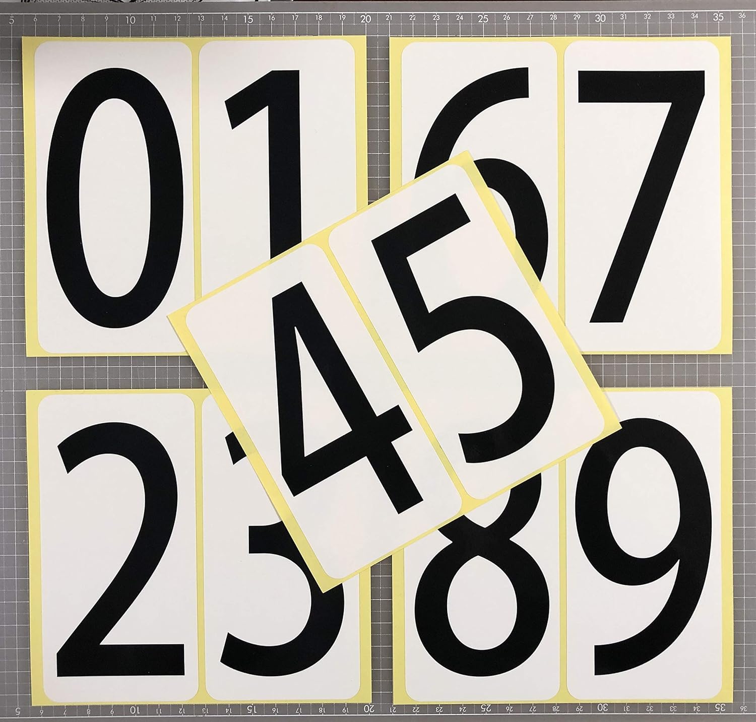 Amazon 数字 シール 特大 66k095 ナンバー ステッカー ゼッケン 防水 大きい ラベル 番号 ユポ Pp加工 耐候性 屋外 66 132mm 片 ０ ９の10種各1片 ５セット 66k095 車 バイク 車 バイク