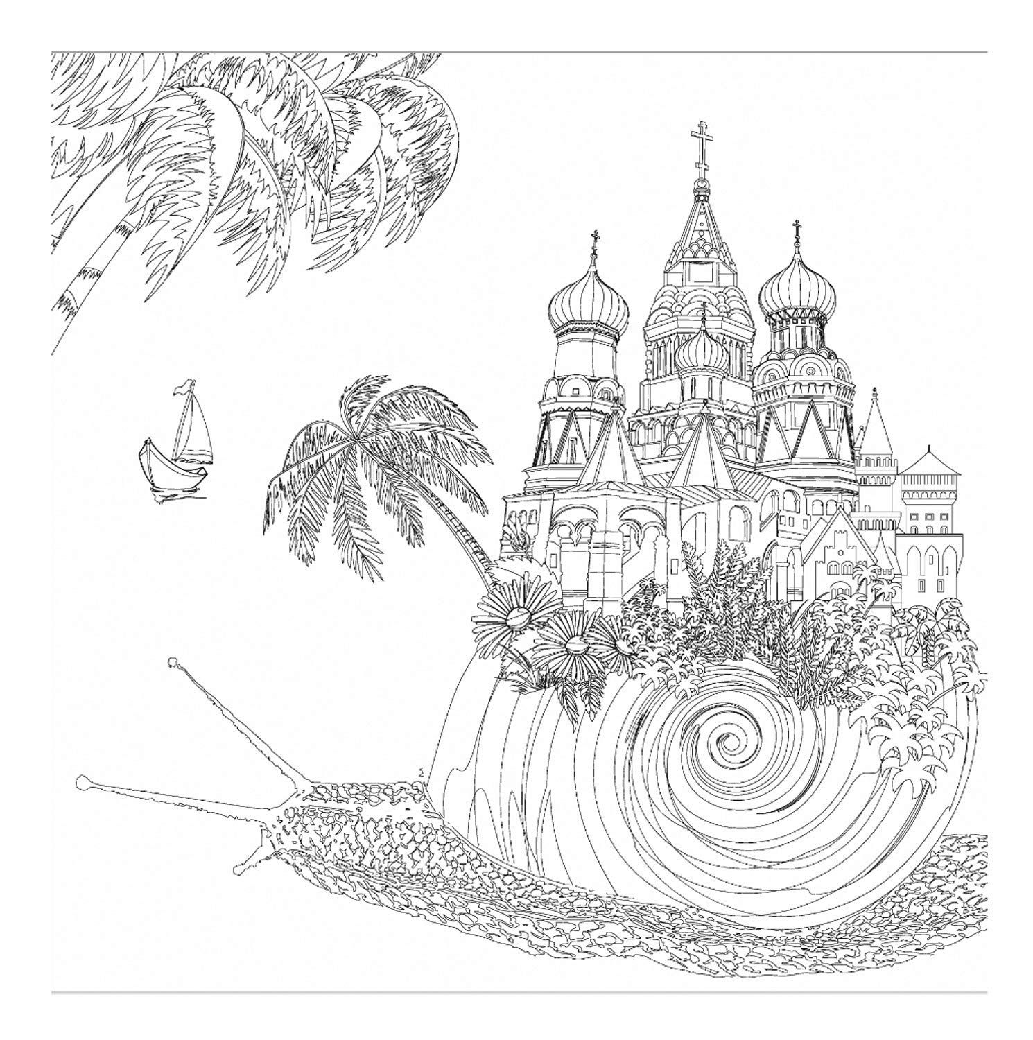 Honsell 12139 Stretcher Frame with Snail Shell Motif, Size 30 x 30 cm, Pre-Printed Motif for Colouring with Acrylic, Watercolour and Oil Paints and Felt and Colouring Pencils