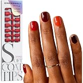 BTArtboxnails Press On Nails, Super Short Squoval Red Fake Nails, 160Pcs | SOFTCOATTIPS Soft Gel Tips, 5-Shade, 2-Week Wear Time, 10-Minute Application, Natural Salon Look, 16 Sizes, Nail Tips Only