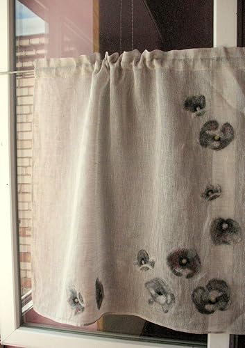 Amazon Com Curtain Burlap Curtains Cafe Curtains Natural Gray Red
