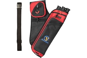 BowQier Archery Back Arrow Quiver Holder, Tube Hip Quiver Waist Hanged Carry Bag - Adjustable Nylon Belt for Bow Hunting and Target Practicing for Youth and Adults
