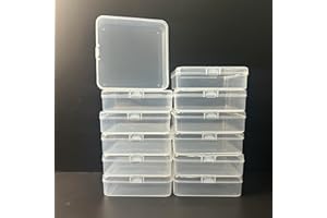 WOTERMLY 12 Pcs Clear Small Plastic Storage Containers with Lids, Ideal for Craft Supplies, Jewelry, Small Toys, Beads, Office & Household Organization
